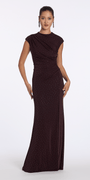 brown/size/4/missy/Camille La Vie/Jersey Jewel Neck Cap Sleeve Column Dress with Studs/front alt 2