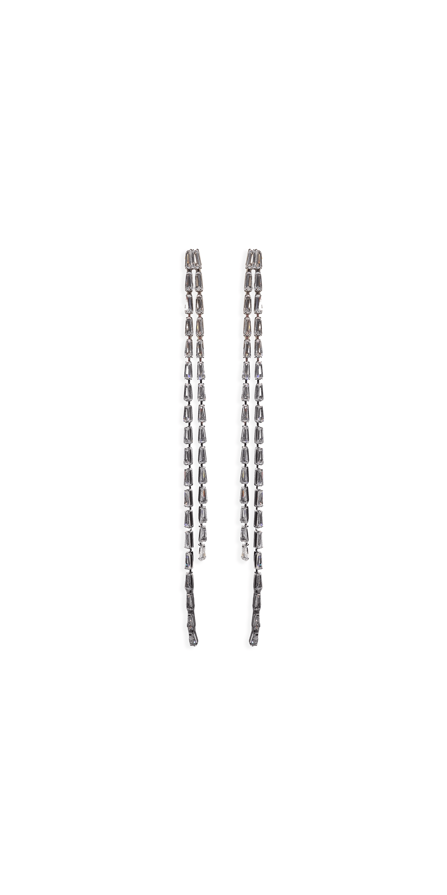 Camille La Vie Baguette Extra Long Double Strand Earrings OS / silver