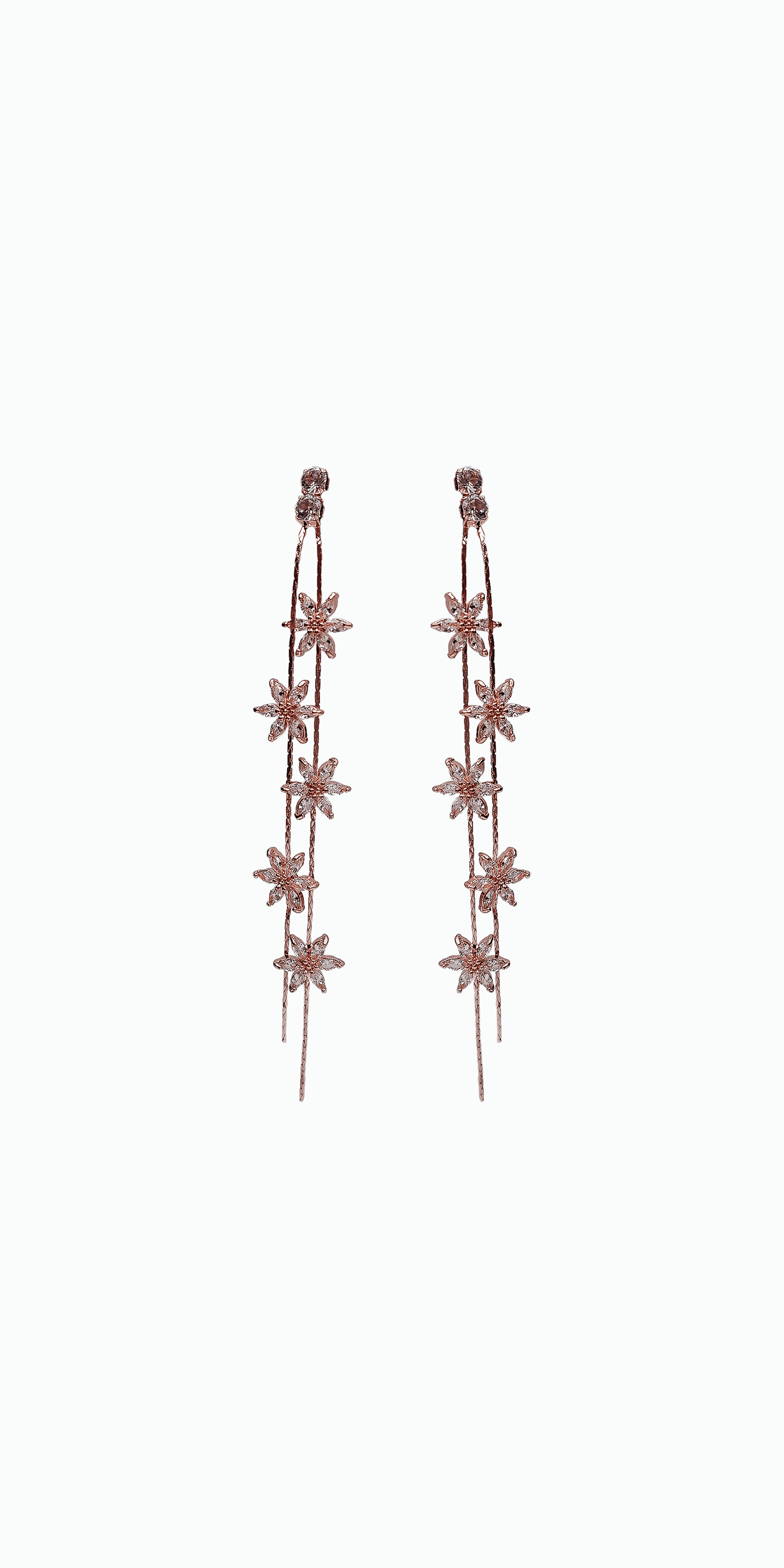 Camille La Vie Rhinestone Daisy Double Stand Earrings