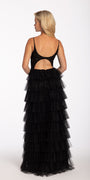 Mesh Tiered Corset Keyhole Back Ballgown Image 2