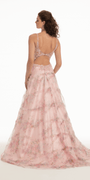 Sweetheart Embroidered Tulle Print A Line Dress with Keyhole Back Image 2