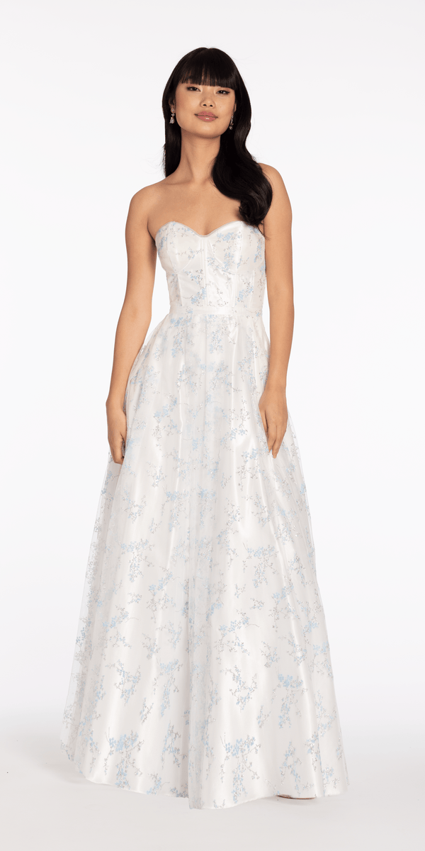 Strapless Glitter Corset Ballgown Image 1