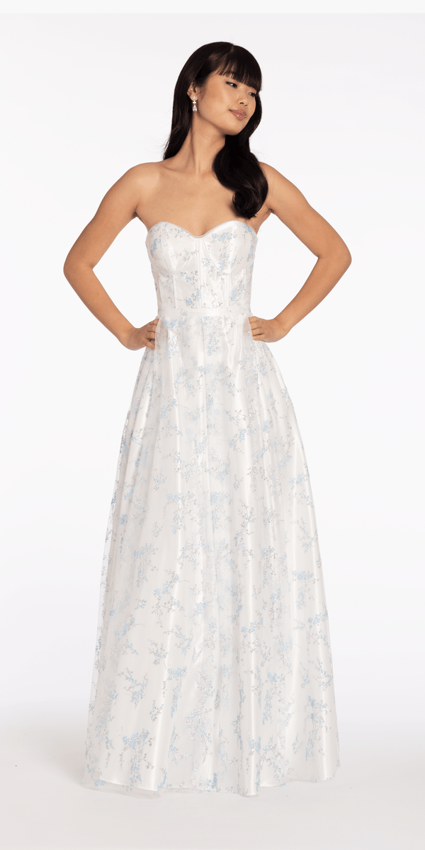 Strapless Glitter Corset Ballgown Image 4