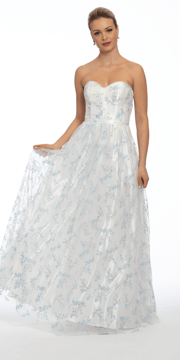 Strapless Glitter Corset Ballgown Image 6