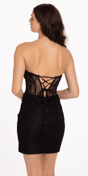 Corset Lace Up Back Bodycon Dress with Embellished Bodice Image 5