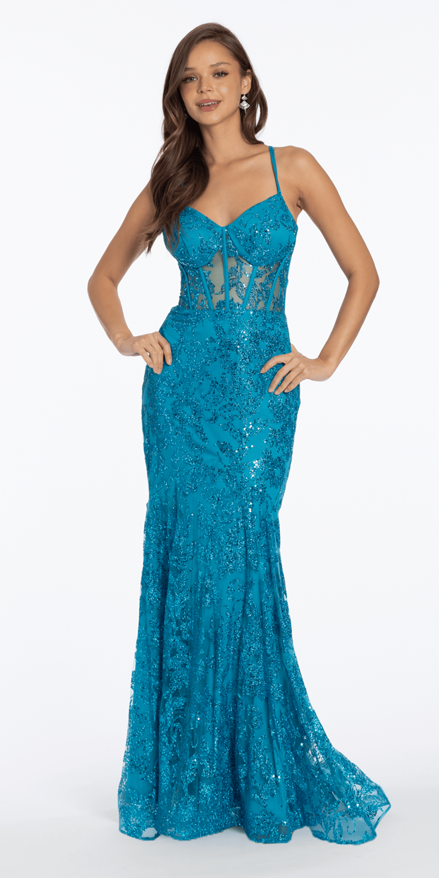 Glitter Corset Lace Up Back Mermaid Dress Camille La Vie Glitter Corset Lace Up Back Mermaid Dress Camille La Vie