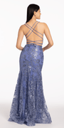 Glitter Corset Lace Up Back Mermaid Dress Image 3
