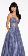 Sweetheart Glitter Mesh Corset Lace Up Ballgown Image 4