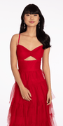 Tulle Tiered Sweetheart Ballgown with Keyhole Image 3