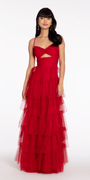 Tulle Tiered Sweetheart Ballgown with Keyhole Image 1