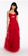 Tulle Tiered Sweetheart Ballgown with Keyhole Image 2