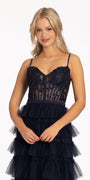 Sweetheart Corset Tulle Tiered Dress Image 2