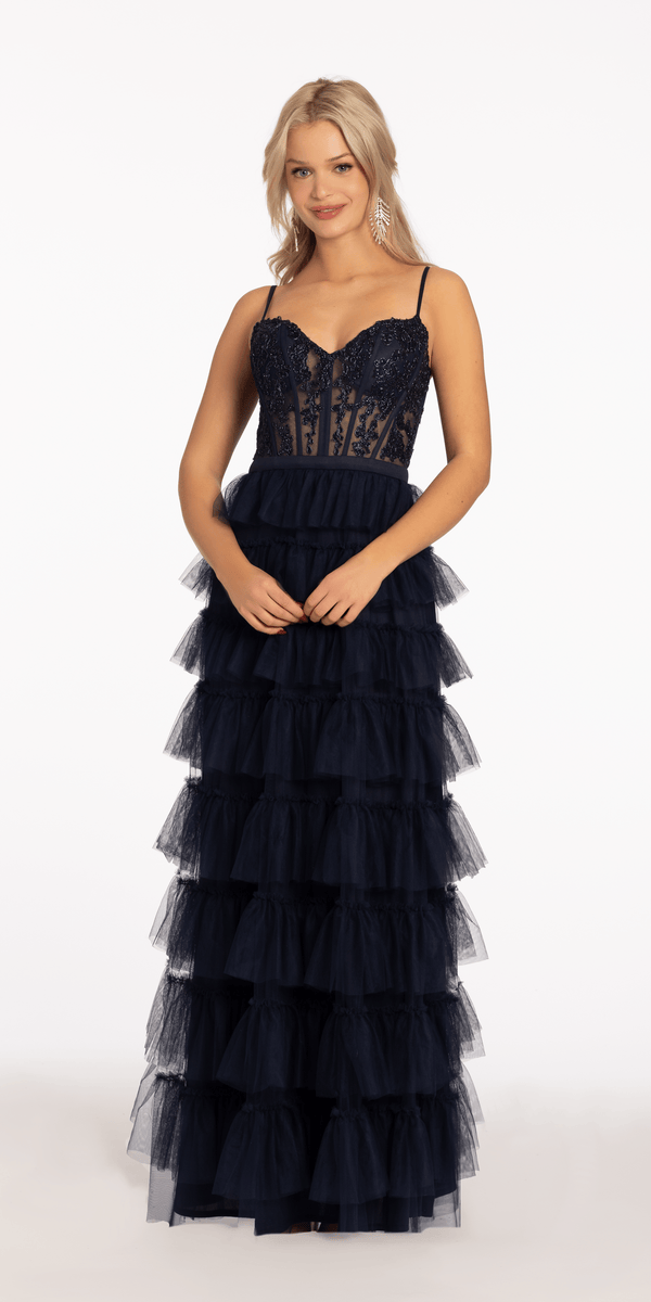Sweetheart Corset Tulle Tiered Dress Image 1