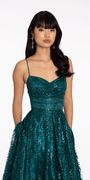 Glitter Mesh Sweetheart Lace Up Back Ballgown Image 2