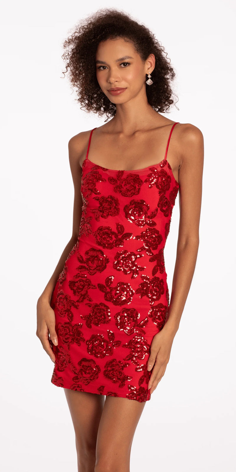 Alara Short Sequin Pattern Party Dress Red / 0