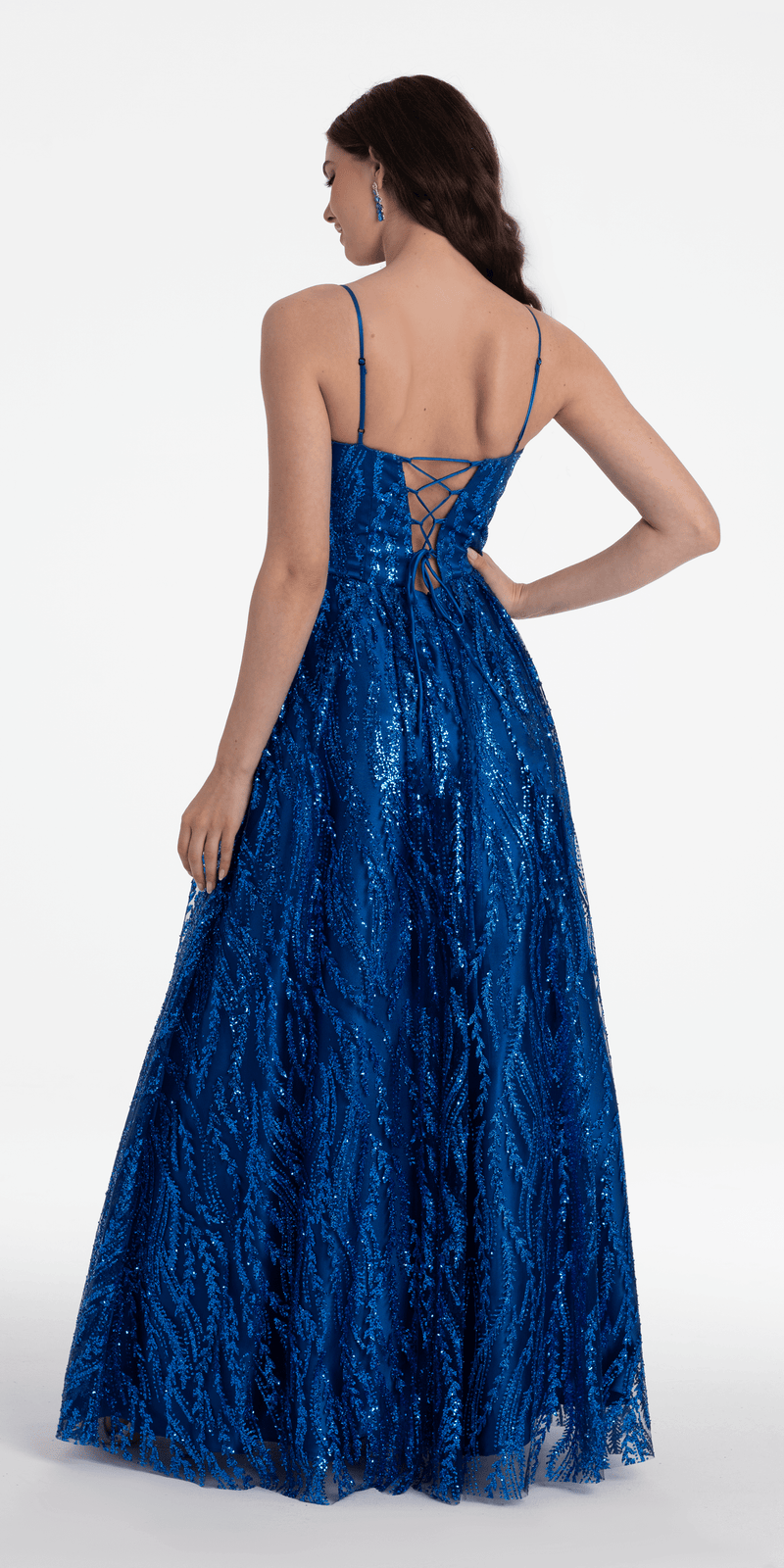 Sweetheart Glitter Mesh Illusion Corset Ballgown Image 4