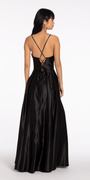 Satin Beaded Drape Corset Ballgown with Side Pockets Image 5