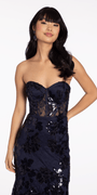 Floral Sequin Lace Corset Mermaid Dress Image 3