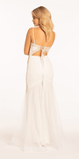 Mesh Embellished Lace Up Back Mermaid Dress Image 5