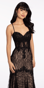 Two Tone Lace Drape Corset Trumpet Dress Image 3