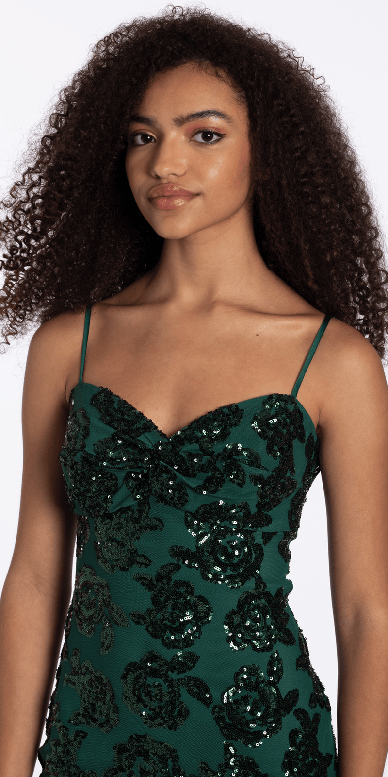 Camille La Vie Rose Sequin Mesh Sweetheart Bodycon Dress