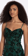 Camille La Vie Rose Sequin Mesh Sweetheart Bodycon Dress
