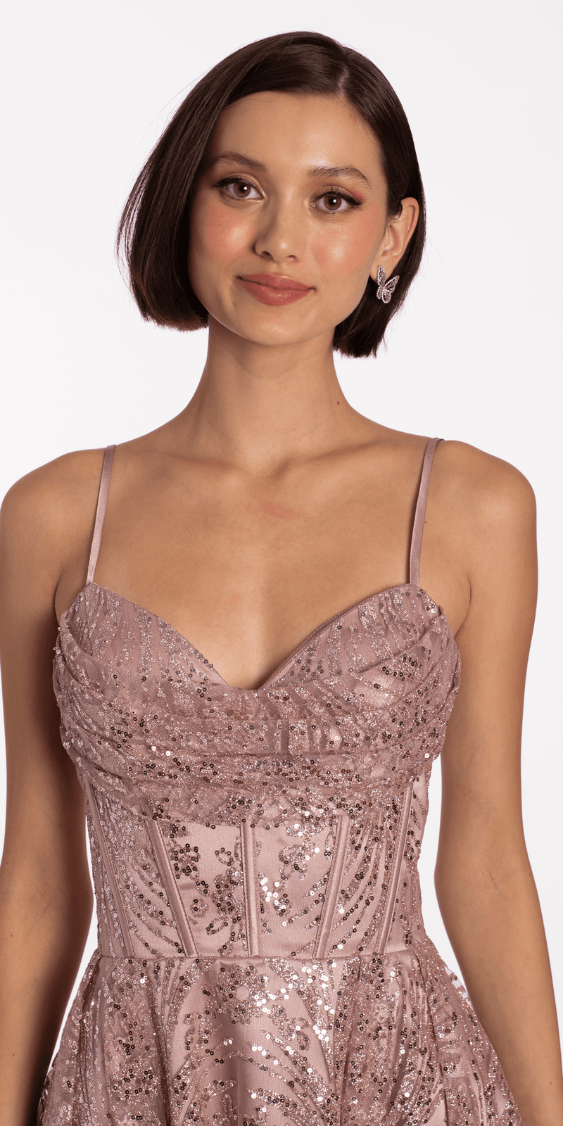 Sheer Drape Sweetheart Glitter Mesh Corset Pleated Skater Dress Sheer Drape Sweetheart Glitter Mesh Corset Pleated Skater Dress