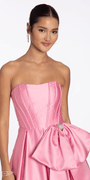 Strapless Satin Corset Ballgown with Side Bow Image 2
