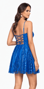 royal-blue/size/4/missy/Camille La Vie/Strappy Back Glitter Mesh Sheer Corset Skater Dress with Pockets/back