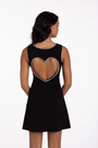 Rhinestone Open Heart Back Scuba Skater Dress Image 4