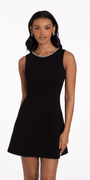 Rhinestone Open Heart Back Scuba Skater Dress Image 1