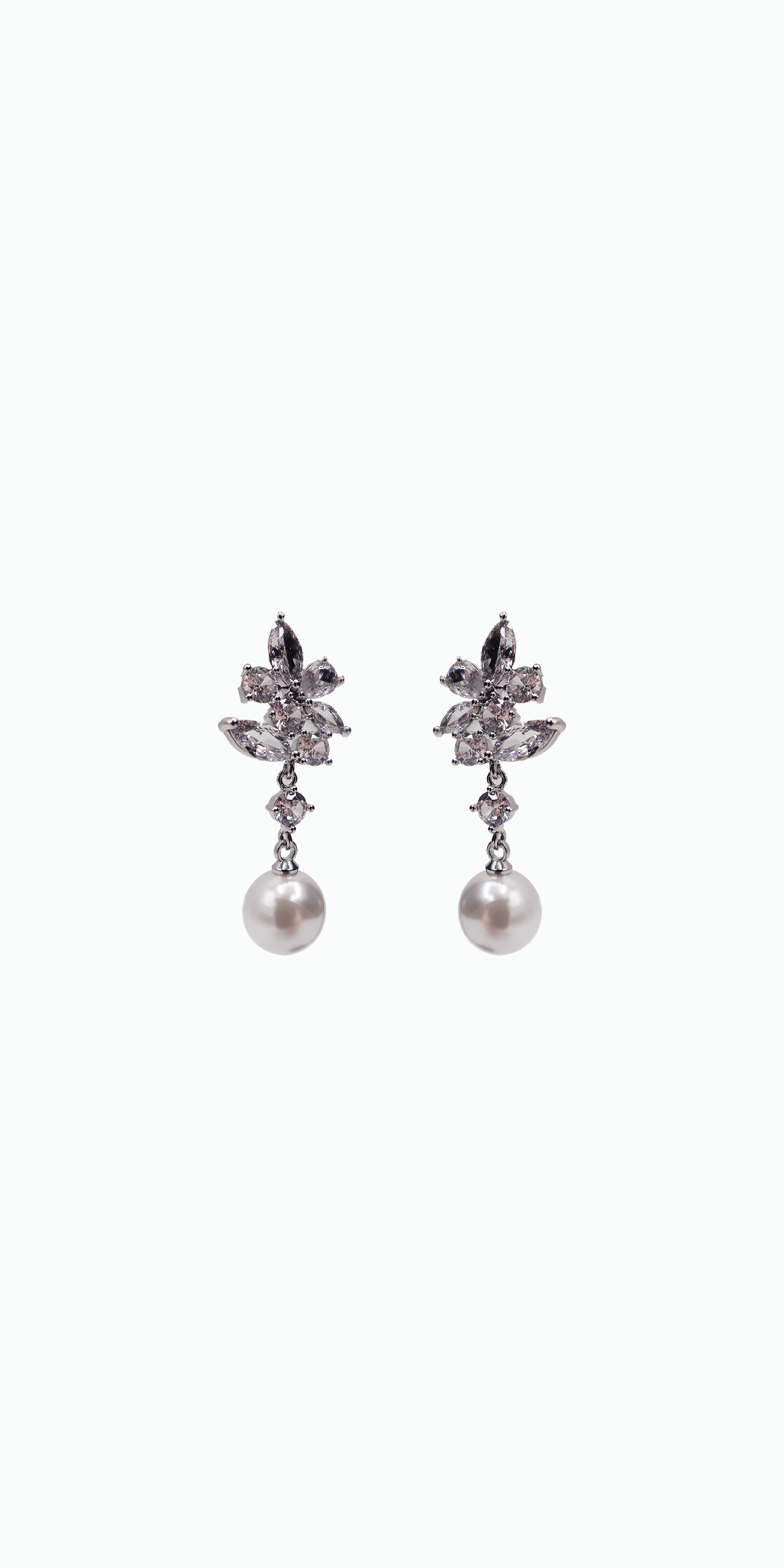 Rhinestone Cluster Pearl Drop Earrings