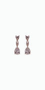 gold/ one size/ Camille La Vie/Triple Stone Pear Shape Cubic Zirconia Earrings/front