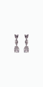  silver/ one size/ Camille La Vie/Triple Stone Pear Shape Cubic Zirconia Earrings/front