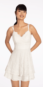 Two Tier Glitter Lace Scalloped Skater Dress Image 1