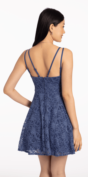 Lace Scallop Neck Fit and Flare Dress Image 3