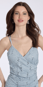 dusty-blue/size/s/missy/Camille La Vie/Sequin Lace Sweetheart Bodycon Dress with Ruching/close up