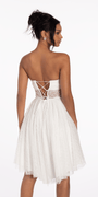 Strapless Lace Corset Fit and Flare Dress Image 5