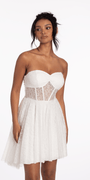 Strapless Lace Corset Fit and Flare Dress Image 3