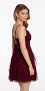 Pleated  Mesh Sweetheart Corset Fit and Flare Dress Image 3