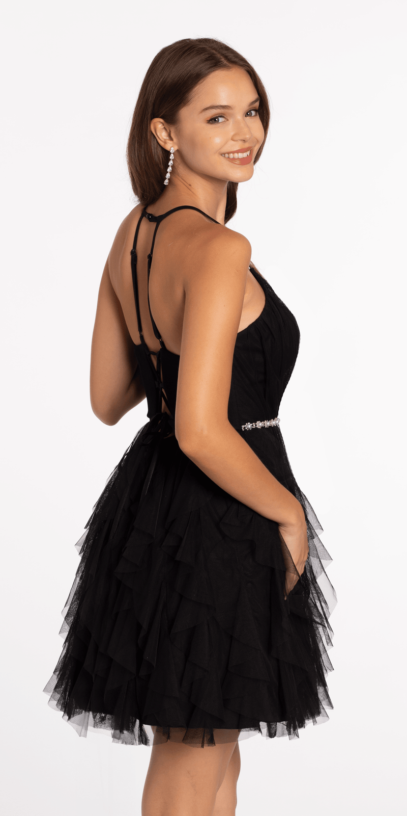 slim fit dress slacks Irenic Bow Flare Mini Dress Black
