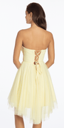 Strapless Mesh Corset Fit and Flare Dress with Twist Bodice Image 5