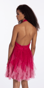 raspberry/size/4/missy/Camille La Vie/Camille La Vie/ Ombre Glitter Mesh Halter Fit and Flare Dress/back