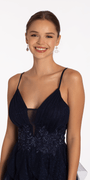 Glitter Illusion Tiered Plunge Fit and Flare Dress Image 2