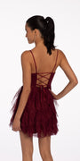 Glitter Illusion Tiered Plunge Fit and Flare Dress Image 2
