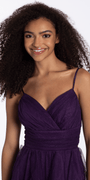 grape/size/4/missy/Camille La Vie/ Lace Up Back Tiered Glitter Mesh Fit and Flare Dress/close up 2