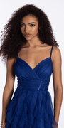 Camille La Vie Sweetheart Glitter Mesh Corset High Low Dress