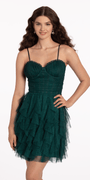 Glitter Tiered Ruffle Fit and Flare  Dress Image 2