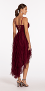 Sweetheart Glitter Mesh High-Low Dress with Peek-a-Boo Bodice Image 5
