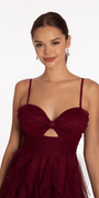 Sweetheart Glitter Mesh High-Low Dress with Peek-a-Boo Bodice Image 2